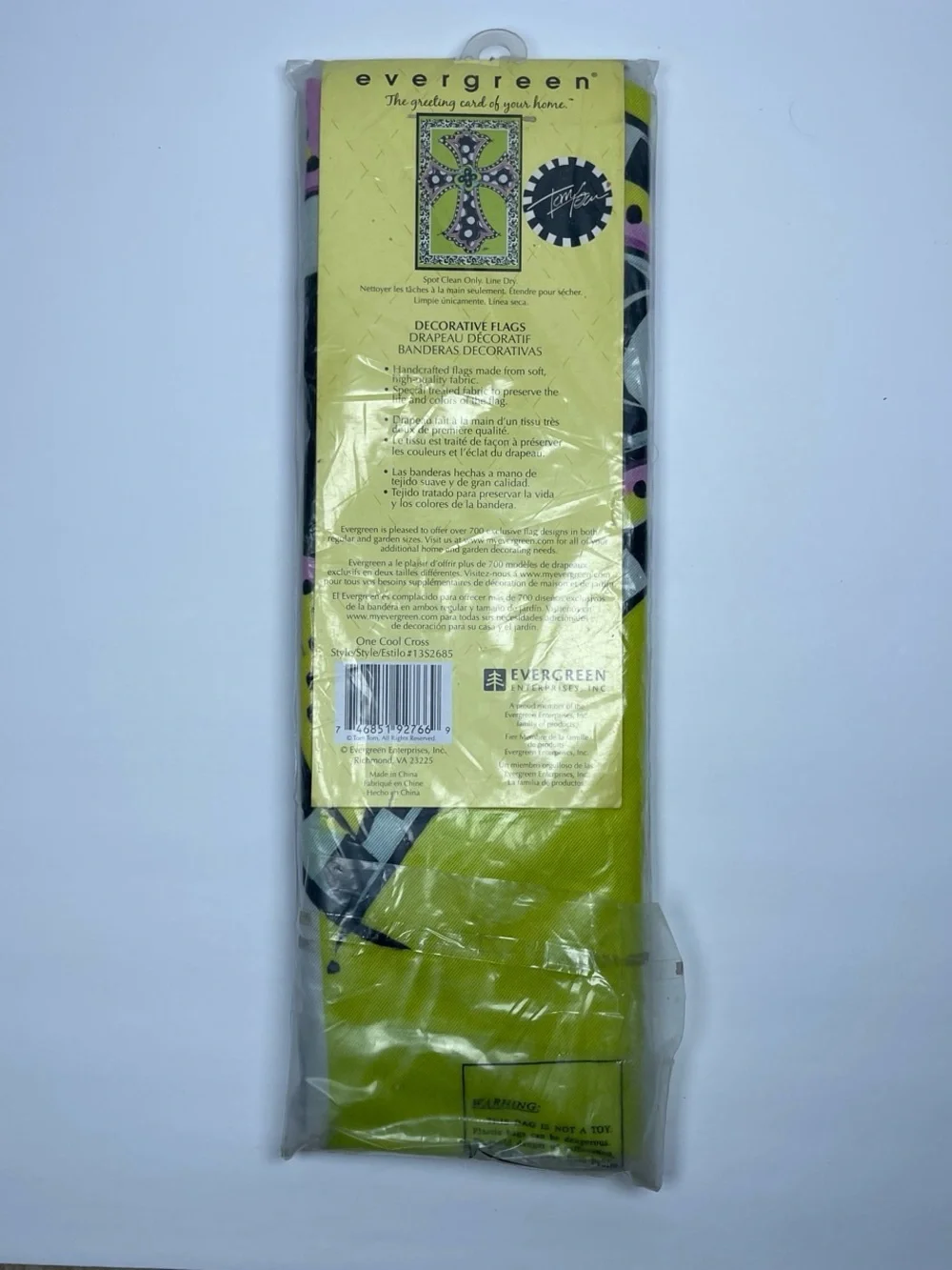 Evergreen Suede Reflections Double-Sided Cross Flag 29 x 43 in